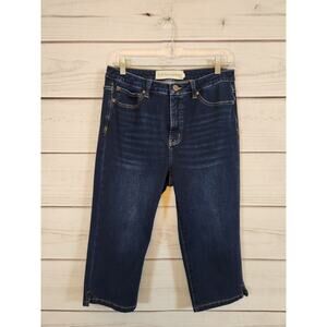 Soft Surroundings Women's Denim Dark Blue High Rise Capri Jeans‎ Size 10